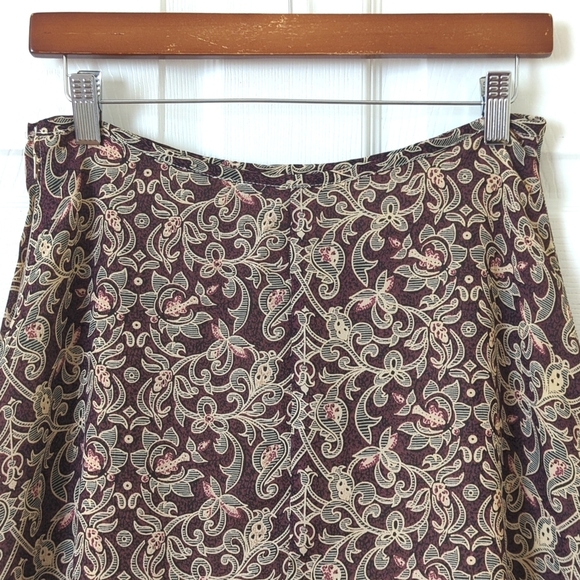Studio JPR 90's Vintage Bohemian Printed High Waisted A-Line Mini Skirt Plum 12 - Picture 11 of 11